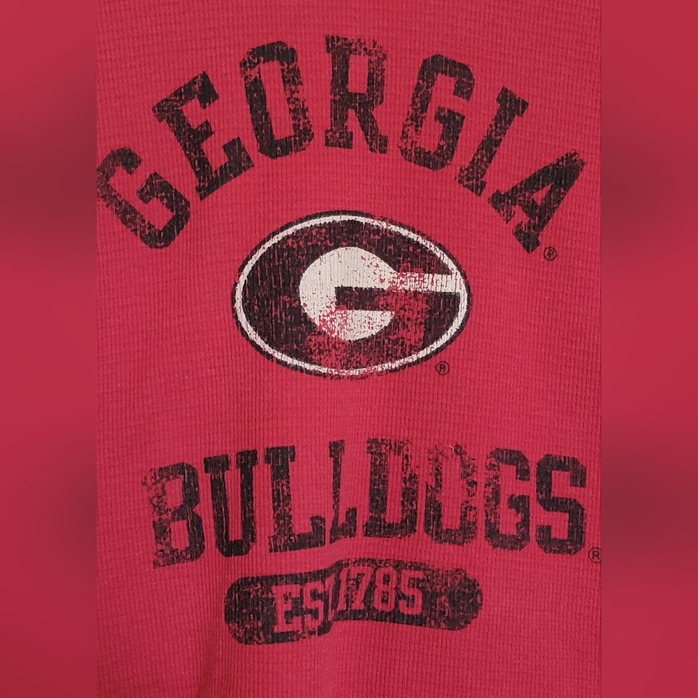 Georgia Bulldogs Long Sleeve Waffle Knit Shirt, XL